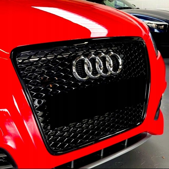 Китай Grill Plaster Miodu Audi A3 8P LCI 2008+ Решітка радіатора Audi A3 8P рестайлінг 2008+ стільники чорний глянець накладка бампера