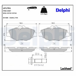 LP1791 DELPHI Комплект гальмівних колодок з 4 шт дисків