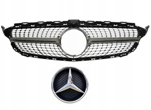 Китай 20023-99 MERCEDES C КЛАС W205 14- ПЕРЕД ЛІФТОМ РЕШІТКА РАДІАТОРА DIAMOND САТИН ПІД КАМЕРУ