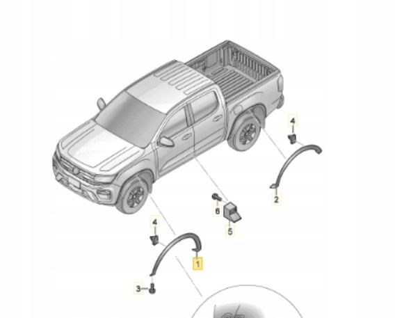 Volkswagen OE 2HJ853718EO25 OE VW 2HJ853718E НАКЛАДКА КОЛІСНОЇ АРКИ ПРАВА ПЕРЕДНЯ ЧОРНА VW AMAROK