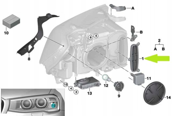 Китай BMV63117421578 МОДУЛЬ КОНТРОЛЕР КСЕНОНОВИХ ВОГНІВ КАРТРИДЖ BMW X3 F25 X4 F26 63117421578