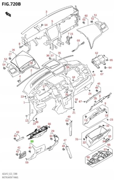 Suzuki OE 73811-68L11-5PK SUZUKI SWIFT MK7 13-16- РАМКА ПОДУШКИ КОЛІН