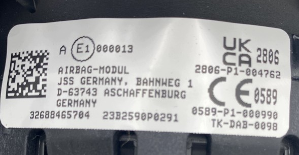 BMW OE 6884657 6884308 Perfectauto24 НОВА Подушка безпеки водія UK BMW 6884657 6884308