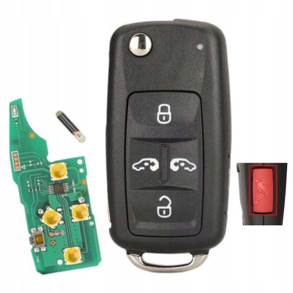 Китай AD AE PANIC CARAVELLE КЛЮЧ З ЕЛЕКТРОНІКОЮ ДИСТАНЦІЙНОГО КЕРУВАННЯ VW VOLKSWAGEN CARAVELLE 5K0837202AE AD