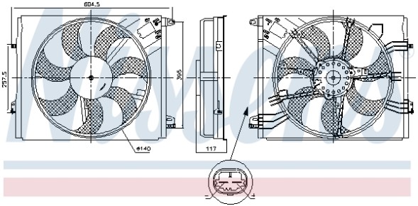 AD BRAKE VIC-299655 Вентилятор охолодження двигуна NIS для RENAULT GRAND SCENIC IV, MEGANE IV,