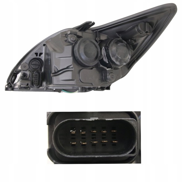 TYC TYC20-11965-15-2/RS2 Фара ксенонова Tyc чорна Ford Focus II mk 2 Lift 2008-2012 R