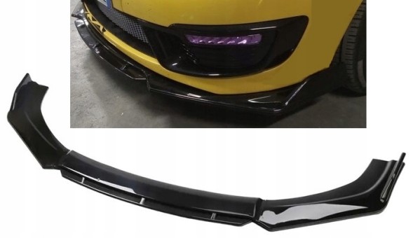 SAS UNIWERSALNA DOKŁADKA PRZEDNIEGO ZDERZAKA SPLITTER SPOILER DO AUTA CZARNY + Рукавички нітрилові Sorimex одноразові, розмір L, 2 шт.