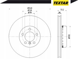 Textar 92264925 Textar 92264925 диск хам. Bmw р. 1/2/3/4 10-