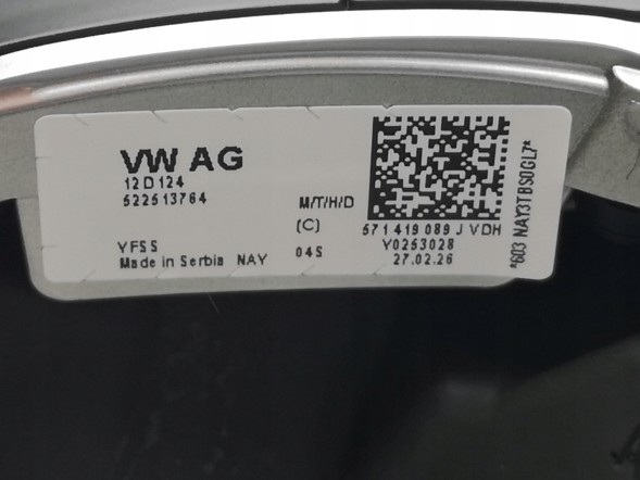 Volkswagen OE 571419089J, DWP541893OE Багатофункціональне кермо VW Tayron 571419089J Нове оригінальне