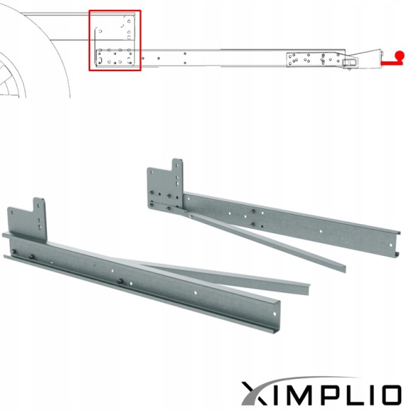 XIMPLIO RV-ADP-ALKO-SILVER Адаптер AL-KO для шасі для подовження рами та буксирного гака, оцинкований