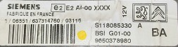Groupe PSA BSI S118085330A 9650378980 CZYSTE przygotowany przez SDK BSI Citroen Peugeot S118085330A 9650378980 Чистий