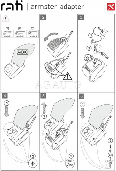 Rati 63.V05058A Підлокітник виділений Ford B-MAX, 2015-2017, ролета на кон. ш., Armster 3