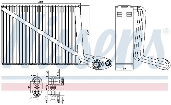 V-maxzone Part VIC-317757 Випарник кондиціонера NIS для AUDI A4 B5, A4 B5 Avant, SKODA SUPERB I, VW