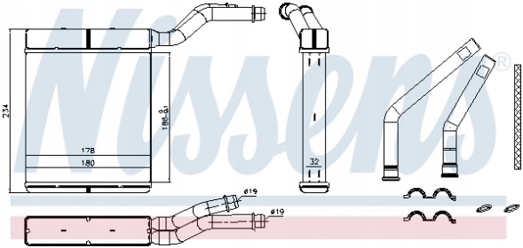 Nissens 71770 Теплообмінник, обігрів салону nissens 71770