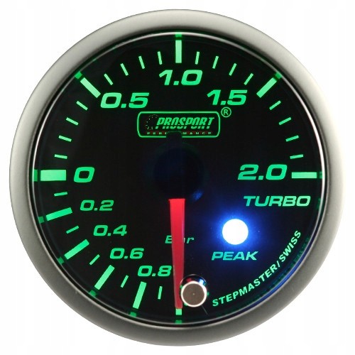 PROSPORT 216SMWGBOSWL270 Датчик тиску наддуву Prosport серії Stepper Motor Peak 52мм, зелений