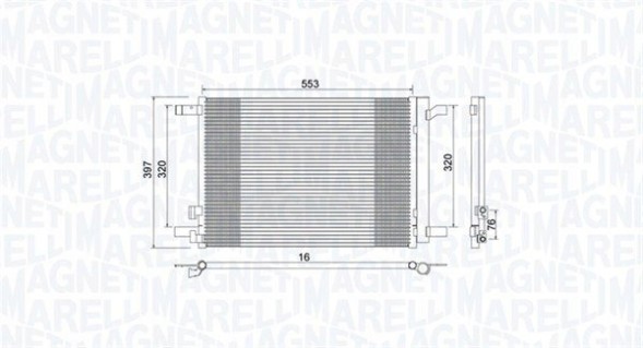 MAGNETI MARELLI 350203964000 Конденсатор кондиціонера - magneti marelli 350203964000