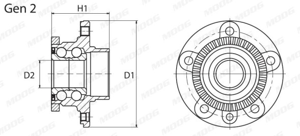 VO WB 11058 MOOG Маточина колеса з елементами монтажу