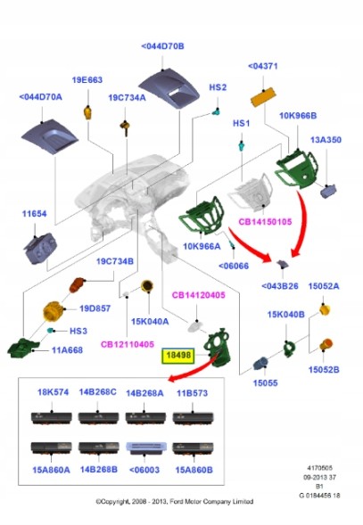 Ford OE Дошка - Прилади - Нижня FORD Fiesta 2008-2012 (CB1) OE 1583416