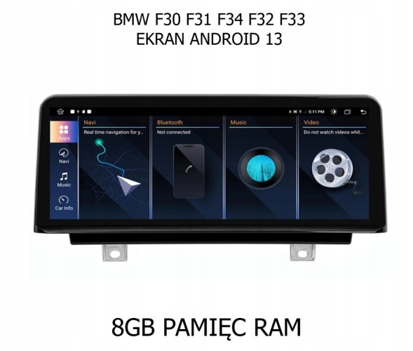 Китай EKRAN NAWIGACJA ANDROID 13 6GB RAM ЕКРАН НАВІГАЦІЇ ANDROID 13 8GB RAM ДЛЯ BMW F30 F31 F34 F32 F33 СИСТЕМА NBT