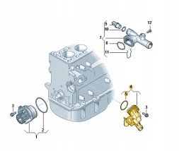 Volkswagen OE 03L121111AF Новий термостат охолоджуючої рідини oe 03l121111af