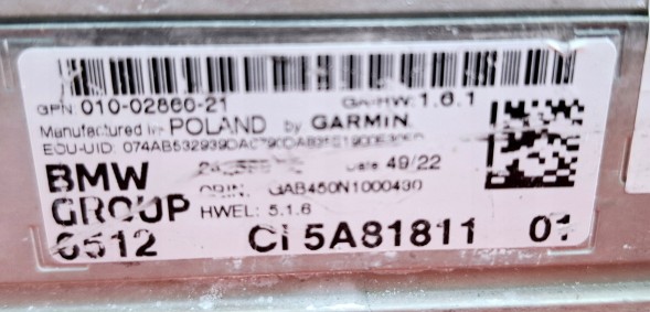 BMW OE BMW Garmin Headunit Висока аудіо навігація IDC23 High- 5A81811 65125A81811