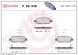 P56046 BREMBO Комплект гальмівних колодок з 4 шт дисків