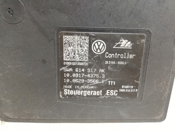 Volkswagen OE 5WA614517AK GO БЛОК ABS VW SKODA 5WA614517AK