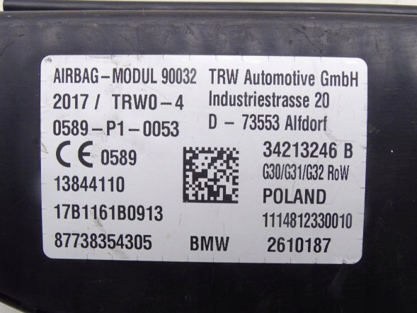 BMW OE 34213246B GBI_BMW L BMW 5 G30 G31 17-24 ПОДУШКА AIRBAG СИДІННЯ ЛІВА ОРИГІНАЛ НОВА 34213246B