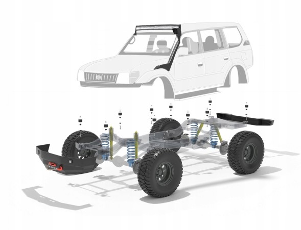 Китай Body Lift 50mm Toyota Land Cruiser J 90 KZ J95 Підйомник кузова 50 мм Toyota Land Cruiser J 90 KZJ 95 / гвинти 10.9