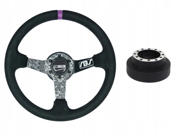 RBS Technology RBSzk11e46 Спортивне кермо RBS Tire Killer замшеве 34см / 8см + наба BMW E46