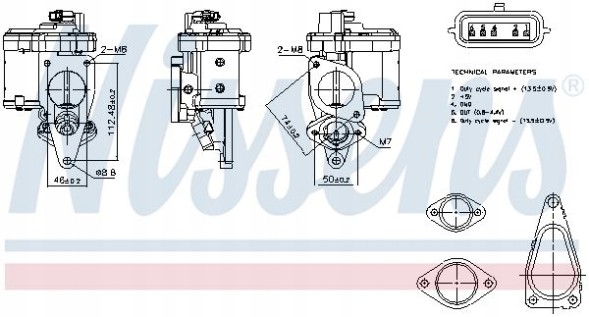 Nissens 98272 "Клапан egr підходить: renault grand scenic ii, laguna ii, megane ii,
