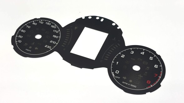 Moman 0089688097496 Замінник для Fiat 500X, диски спідометра, конверсія з миль на годину (mph) в кілометри на годину (kmh), для авто з США/Великобританії, циферблати