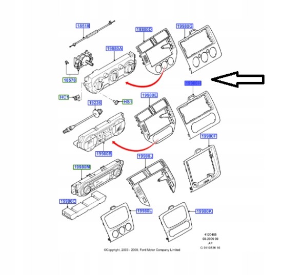 Ford OE УПРАВЛІННЯ КОНДИЦІОНЕРОМ FOCUS MK2 2004- 2008 1509713 _ 4M51-18522-HDSMDJ
