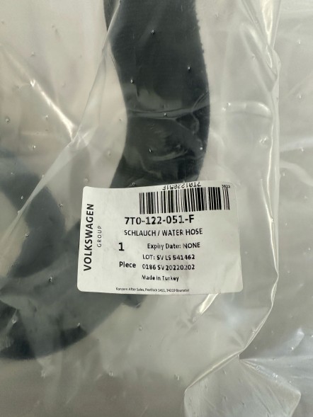 Volkswagen OE 7T0122051F 7T0 122 051 F Шланг для води VW Transporter 7T0122051F