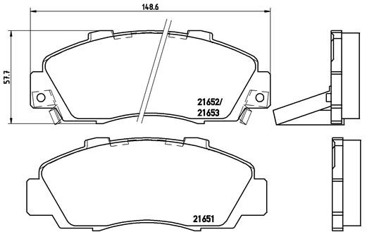 P28026 BREMBO Комплект гальмівних колодок з 4 шт дисків