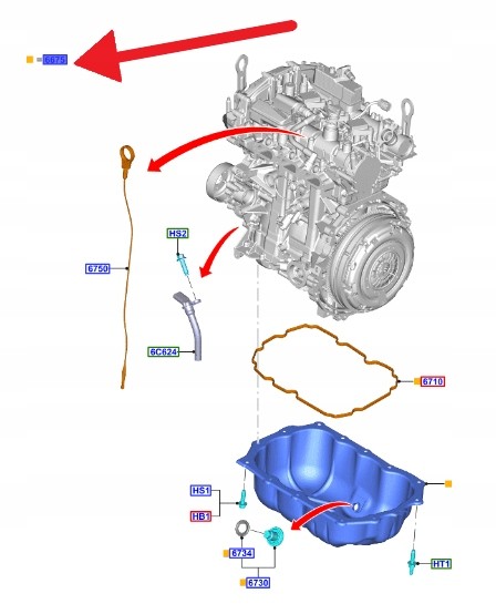 Ford OE K1BG-6675-AB K1BZ6675A МАСЛЯНА ЧАША 1.5 ECOBOOST FORD FIESTA FOCUS 2018- 2280137 _ K1BG-6675-AB