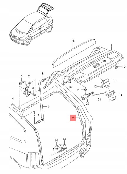 Audi OE НОВА ПРОКЛАДКА ЗАДНІХ ВОРІТ AUDI A2 8Z0827705C AUDI TRADITION ORYG