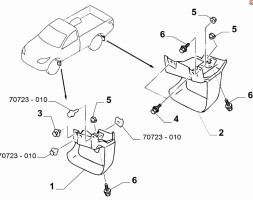 Fiat OE 6000606302 Бризковик, грязезахисний фартух передній ЛІВИЙ, FIAT Fullback, RAM, з ASO (Авторизованого сервісного центру)