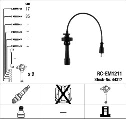 44317 NGK 44317 Комплект ізольованих проводів для свічок запалення RC EM1211
