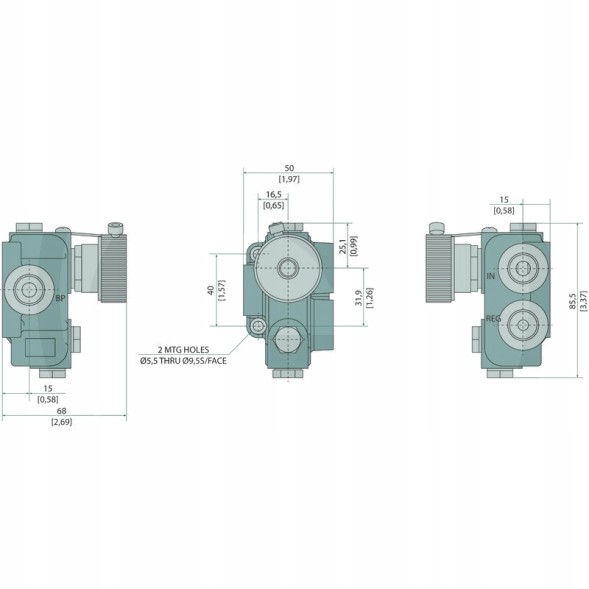 CHINA 18979880 Webtec 3-ходовий регулятор потоку vfd50-30-t 3/8