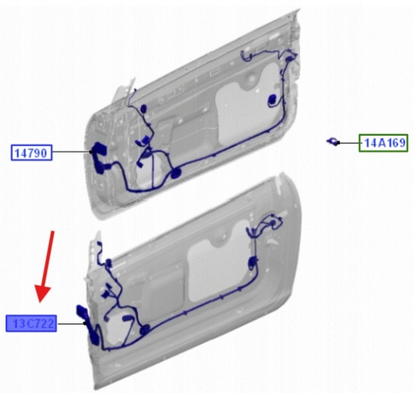 Ford OE 6N4T-14K138-DAC ДЖГУТ ДВЕРНИХ ПРОВОДІВ FOCUS MK2 2006 1448597 _ 3М51-R045B54-CD34X1