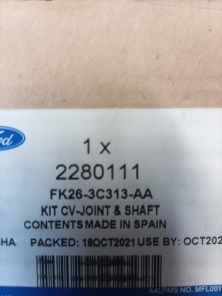 Ford OE ШАРНІР ПРАВИЙ ВНУТРІШНІЙ FORD TRANSIT 2018- 2326001 _ KV66-3C313-BA