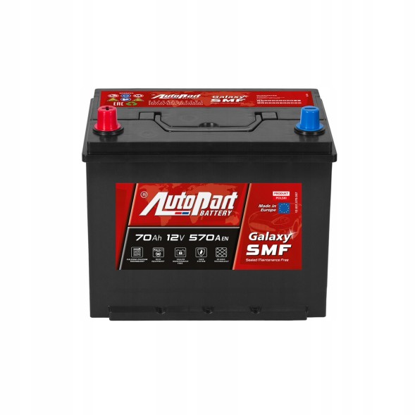 Автозапчастини 570-091 Акумуляторна батарея autopart galaxy smf 12v 70ah 570a ліва + азіатська
