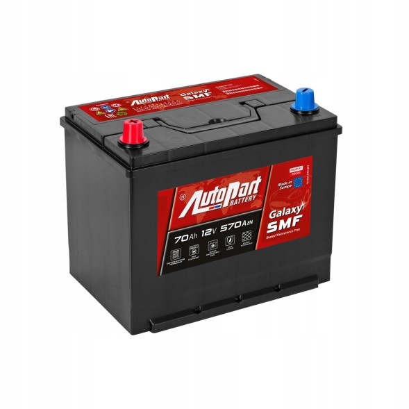 Автозапчастини 570-091 Акумуляторна батарея autopart galaxy smf 12v 70ah 570a ліва + азіатська