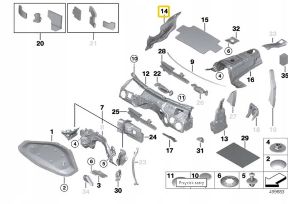 BMW OE 51487286656 Утеплювач передніх дверей P BMW F30 F31 оригінальний
