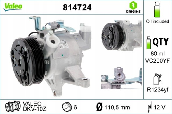 Valeo 814724 Компресор кондиціонера valeo 814724