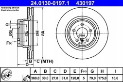 ATE 24.0130-0197.1 Диски гальмівні ate 24.0130-0197.1