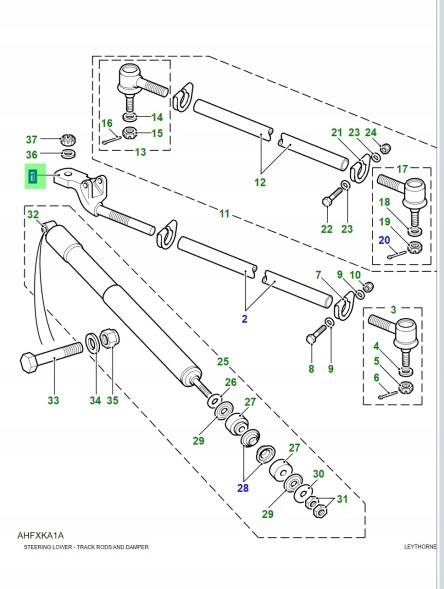 Land Rover OE ANR2859 XH12101W28DA Нова ОРИГІНАЛЬНА ковка наконечника DEFENDER ANR2859 NRC8232