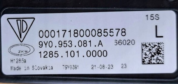Porsche OE 9Y0953081A Porsche cayenne iii ліфт 23 - світлодіодне денне водіння drl лівий
