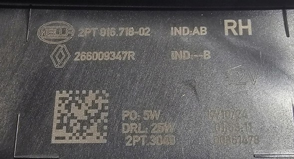Renault OE 266009347R RENAULT ORG OE Нова орг лампа для денного водіння led drl права renault captur ii ліфт 2024-